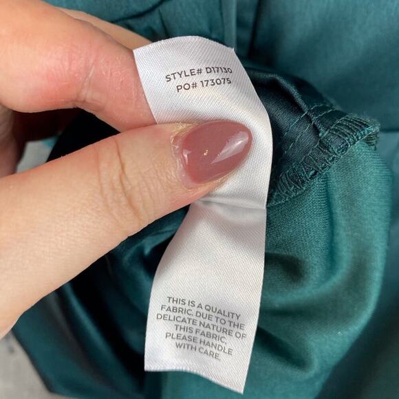 NWT Lulus Always Celebrating Dark Green Satin Off-the-Shoulder Mini Dress Large - Picture 9 of 15